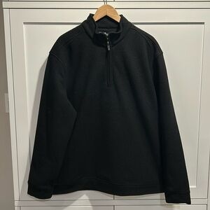 PGA Tour 1/4 Zip up Basic Fleece Black Pockets Neutral Golf Size XL